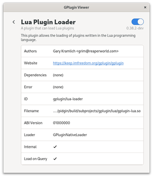 Lua plugin loader page